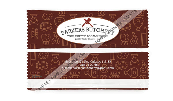 Butcher Theme 2 Refreshing Individually Packed Wet Wipes - Box of 1000 Wipes - Sachet 16x5 cm