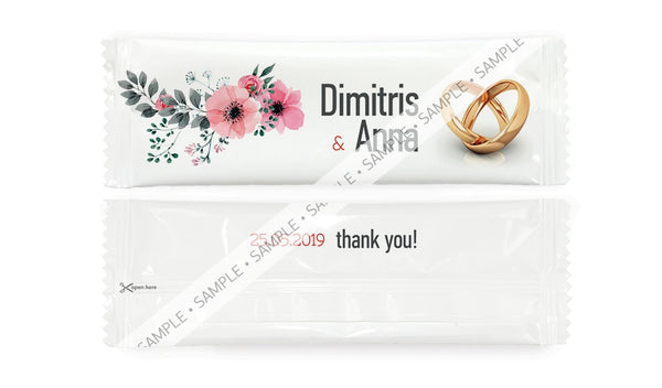 Wedding Theme no. 2 Wipes Individually Packed - Box 0f 1000 custom wipes - Sachet 16x5 cm