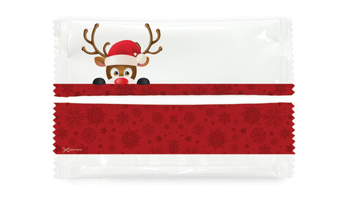 Christmas Theme 4 Refreshing Individually Packed Wet Wipes - Box of 1000 Wipes - Sachet 16x5 cm