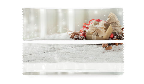 Christmas Theme 5 Refreshing Individually Packed Wet Wipes - Box of 1000 Wipes - Sachet 16x5 cm