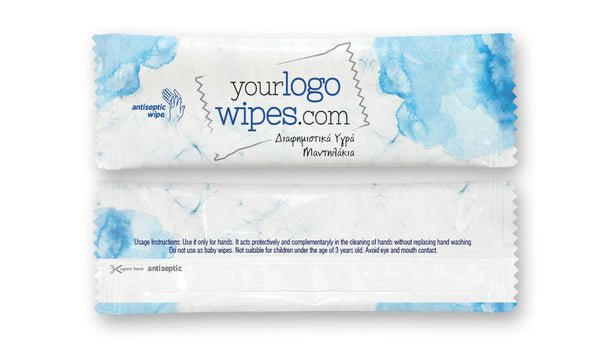 Antiseptic Yourlogowipes Individually Packed Wet Wipes - Box of 1000 Wipes - Sachet 16x5 cm