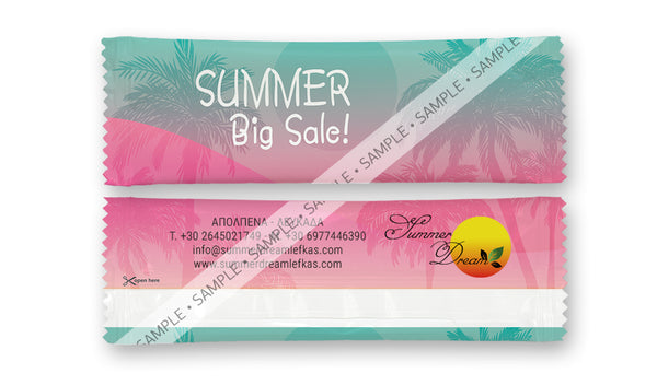 Summer Sale Theme 1 Refreshing Individually Packed Wet Wipes - Box of 1000 Wipes - Sachet 16x5 cm